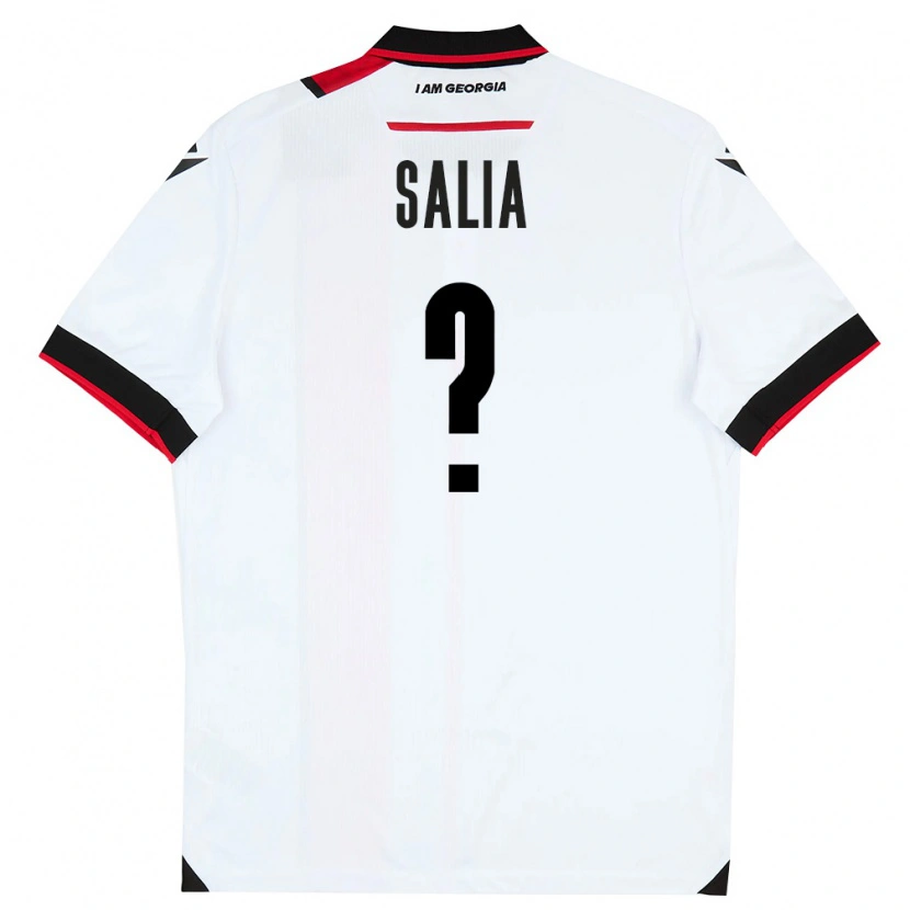 Danxen Niño Camiseta Georgia Vakhtang Salia #0 Blanco Negro Rojo 1ª Equipación 26-28 La Camisa México