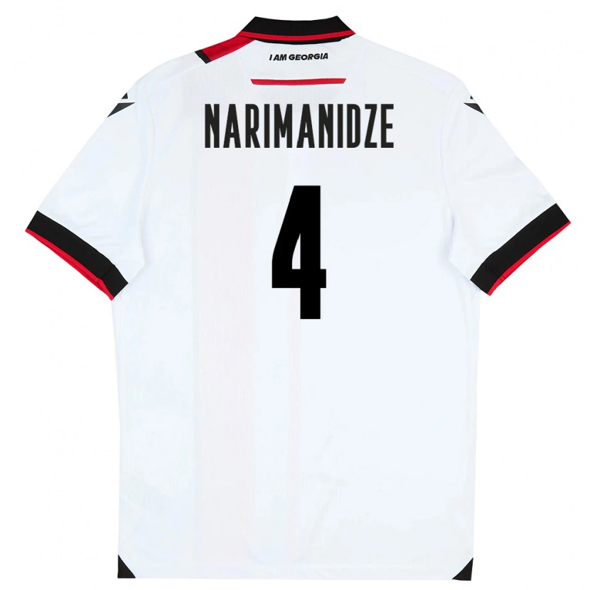 Danxen Niño Camiseta Georgia Aleksandre Narimanidze #4 Blanco Negro Rojo 1ª Equipación 26-28 La Camisa México