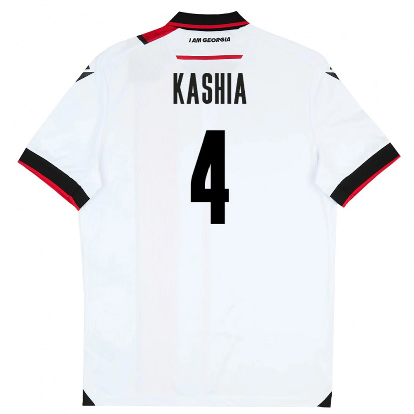 Danxen Niño Camiseta Georgia Guram Kashia #4 Blanco Negro Rojo 1ª Equipación 26-28 La Camisa México