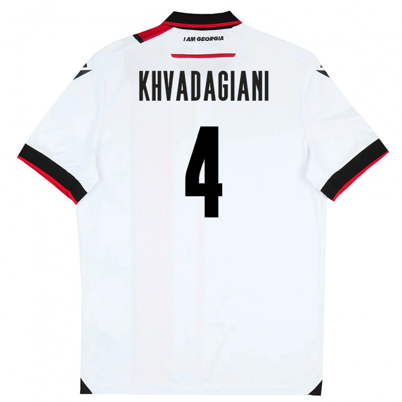 Danxen Niño Camiseta Georgia Saba Khvadagiani #4 Blanco Negro Rojo 1ª Equipación 26-28 La Camisa México