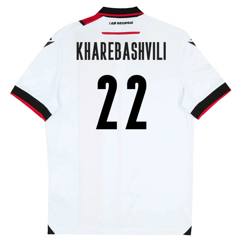 Danxen Niño Camiseta Georgia Saba Kharebashvili #22 Blanco Negro Rojo 1ª Equipación 26-28 La Camisa México