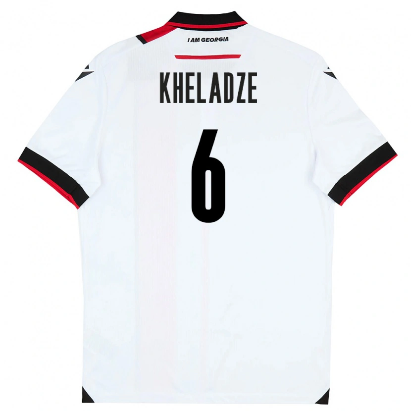 Danxen Niño Camiseta Georgia Luka Kheladze #6 Blanco Negro Rojo 1ª Equipación 26-28 La Camisa México