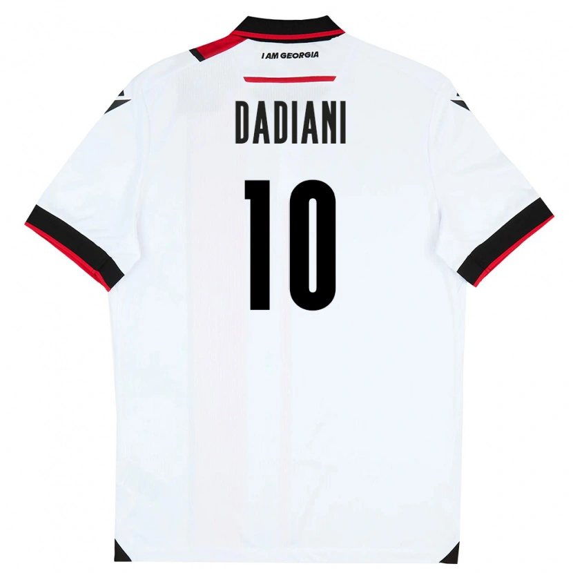 Danxen Niño Camiseta Georgia Nikoloz Dadiani #10 Blanco Negro Rojo 1ª Equipación 26-28 La Camisa México