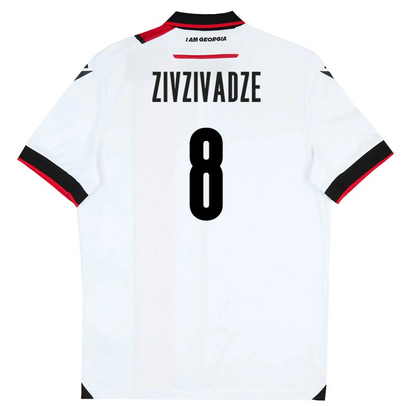 Danxen Niño Camiseta Georgia Budu Zivzivadze #8 Blanco Negro Rojo 1ª Equipación 26-28 La Camisa México