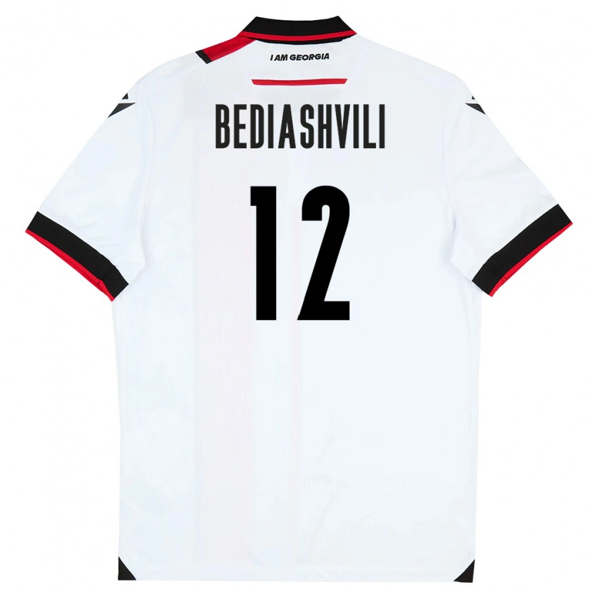 Danxen Niño Camiseta Georgia Giorgi Bediashvili #12 Blanco Negro Rojo 1ª Equipación 26-28 La Camisa México