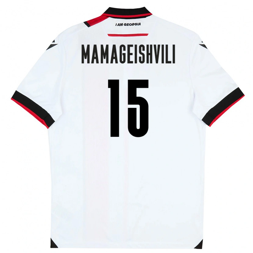 Danxen Niño Camiseta Georgia Gizo Mamageishvili #15 Blanco Negro Rojo 1ª Equipación 26-28 La Camisa México