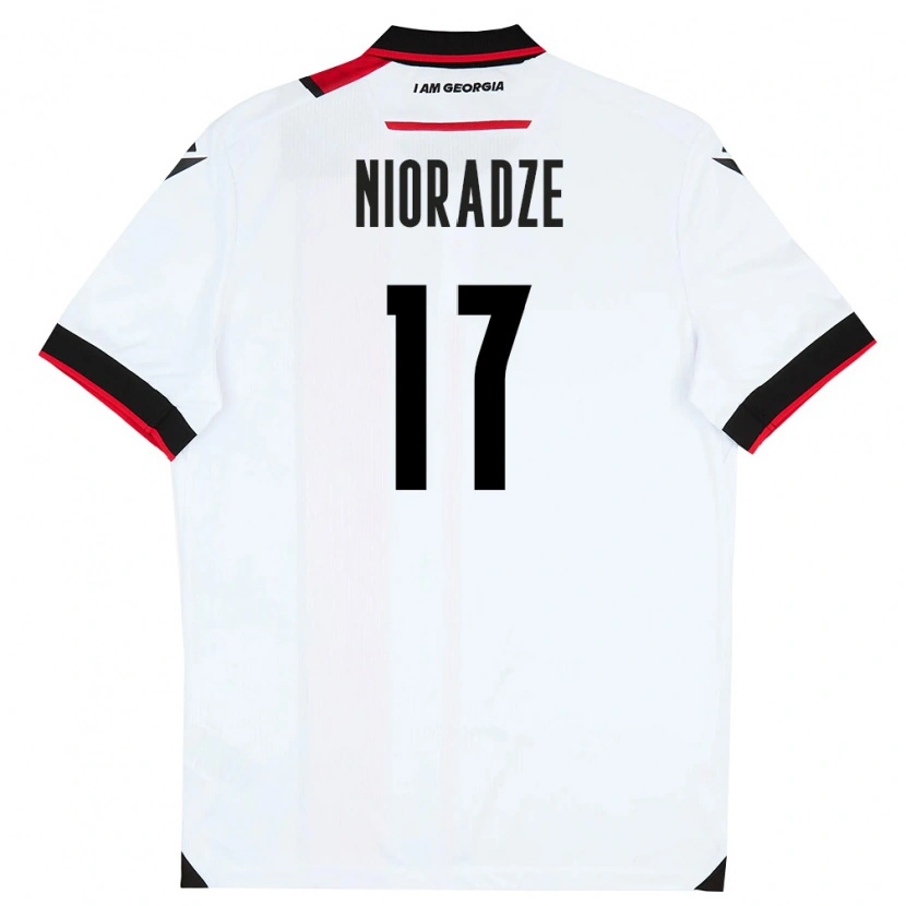 Danxen Niño Camiseta Georgia Saba Nioradze #17 Blanco Negro Rojo 1ª Equipación 26-28 La Camisa México