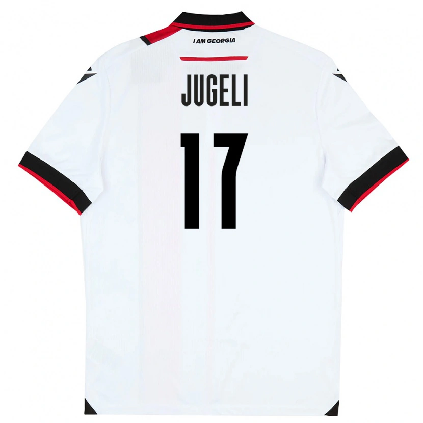 Danxen Niño Camiseta Georgia Luka Jugeli #17 Blanco Negro Rojo 1ª Equipación 26-28 La Camisa México