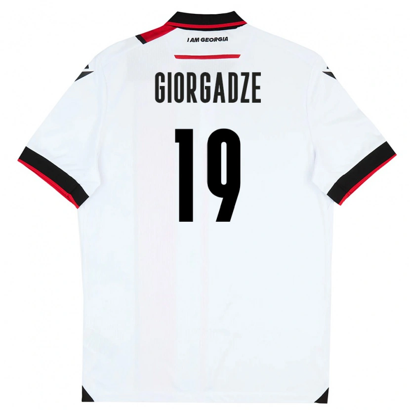 Danxen Niño Camiseta Georgia Luka Giorgadze #19 Blanco Negro Rojo 1ª Equipación 26-28 La Camisa México