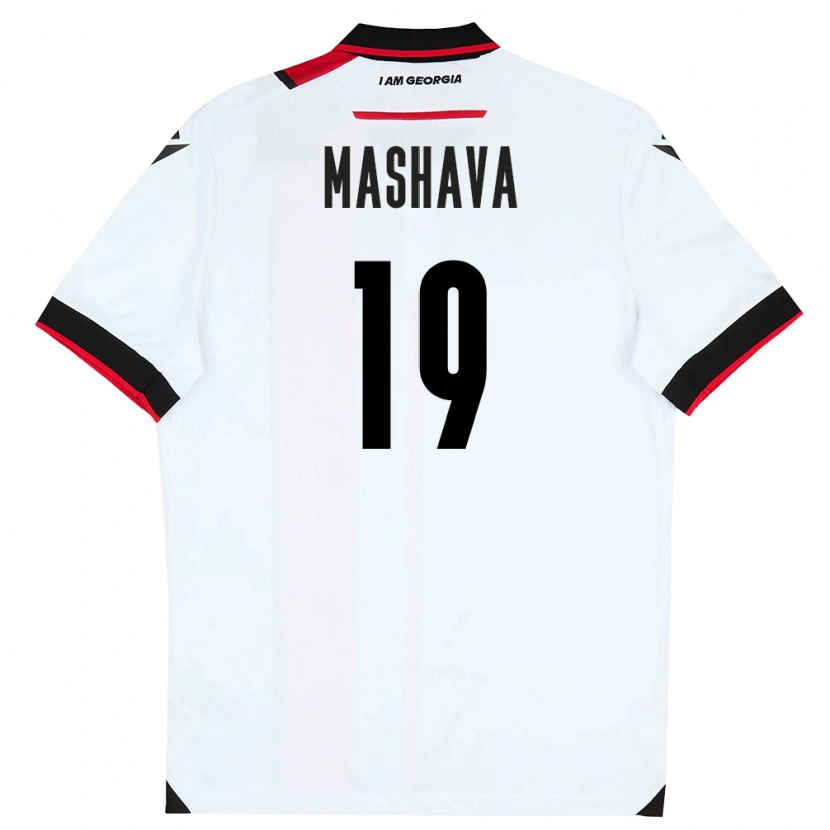 Danxen Niño Camiseta Georgia Avtandil Mashava #19 Blanco Negro Rojo 1ª Equipación 26-28 La Camisa México