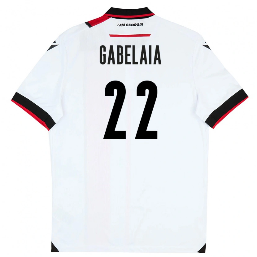 Danxen Niño Camiseta Georgia Svetalna Gabelaia #22 Blanco Negro Rojo 1ª Equipación 26-28 La Camisa México