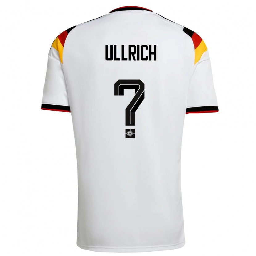 Danxen Niño Camiseta Alemania Pepe Ullrich #0 Blanco Negro Rojo 1ª Equipación 26-28 La Camisa México