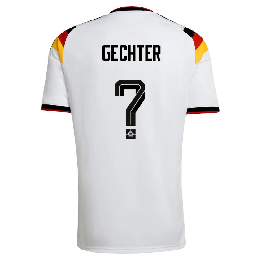 Danxen Niño Camiseta Alemania Linus Gechter #0 Blanco Negro Rojo 1ª Equipación 26-28 La Camisa México