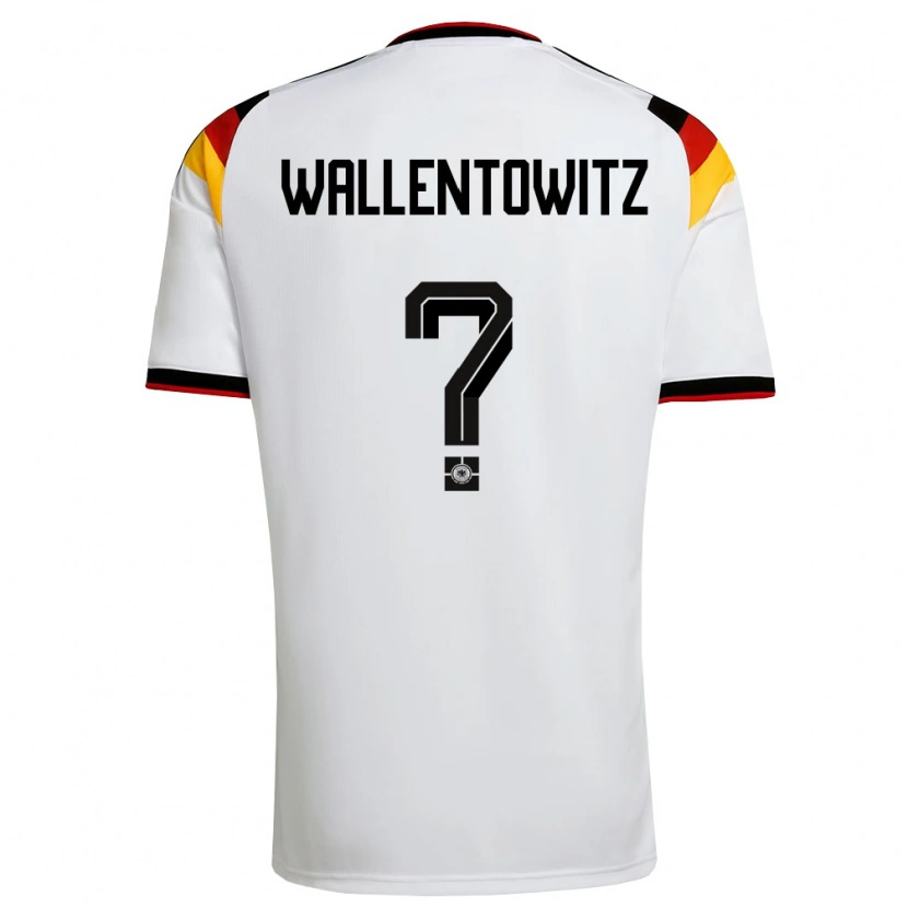 Danxen Niño Camiseta Alemania Mika Wallentowitz #0 Blanco Negro Rojo 1ª Equipación 26-28 La Camisa México