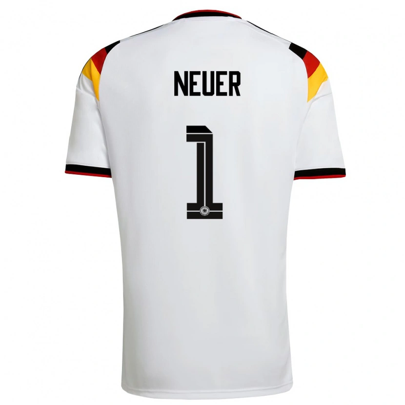 Danxen Niño Camiseta Alemania Manuel Neuer #1 Blanco Negro Rojo 1ª Equipación 26-28 La Camisa México