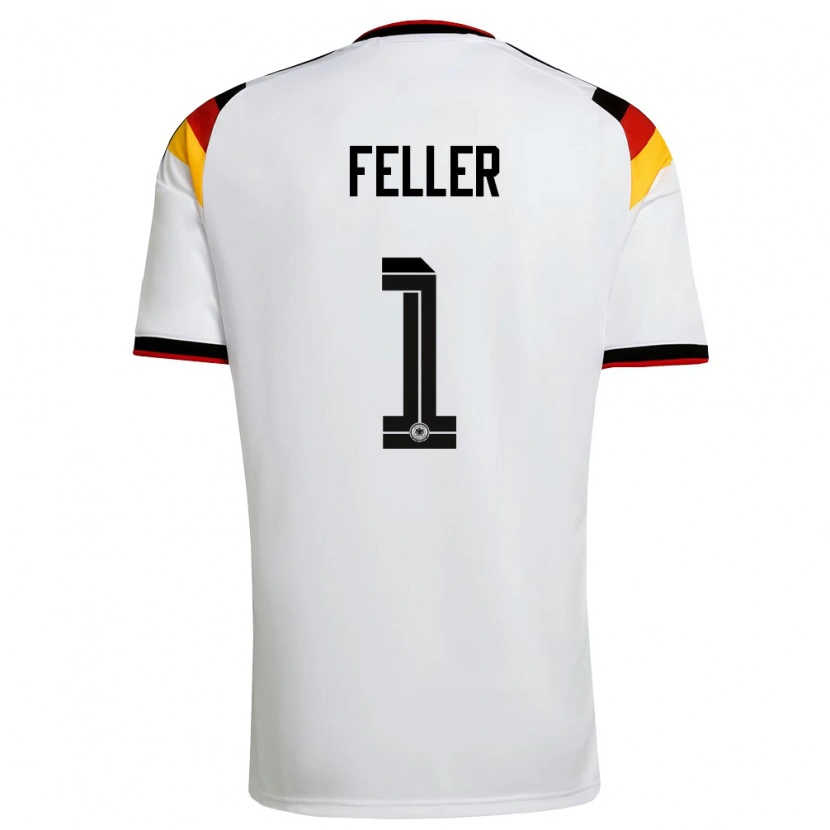 Danxen Niño Camiseta Alemania Frank Feller #1 Blanco Negro Rojo 1ª Equipación 26-28 La Camisa México