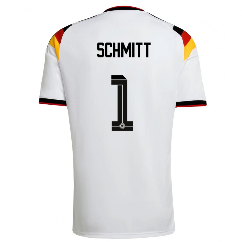 Danxen Niño Camiseta Alemania Max Schmitt #1 Blanco Negro Rojo 1ª Equipación 26-28 La Camisa México