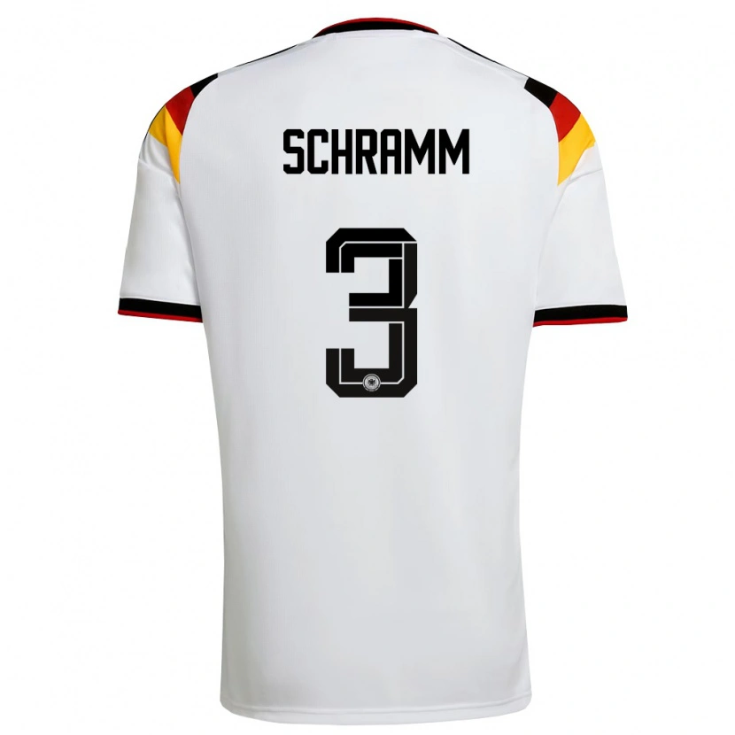 Danxen Niño Camiseta Alemania Collin Schramm #3 Blanco Negro Rojo 1ª Equipación 26-28 La Camisa México