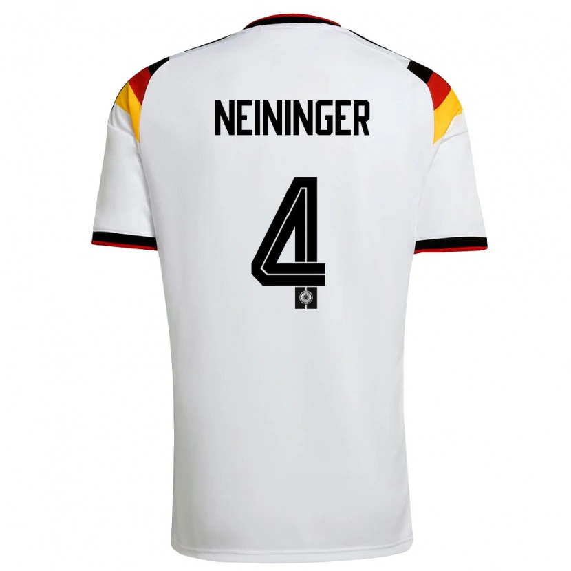 Danxen Niño Camiseta Alemania Till Neininger #4 Blanco Negro Rojo 1ª Equipación 26-28 La Camisa México