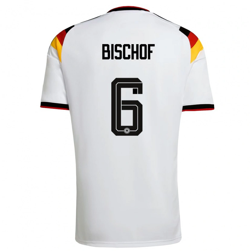 Danxen Niño Camiseta Alemania Tom Bischof #6 Blanco Negro Rojo 1ª Equipación 26-28 La Camisa México