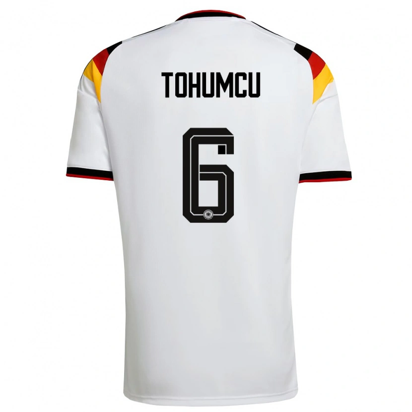Danxen Niño Camiseta Alemania Umut Tohumcu #6 Blanco Negro Rojo 1ª Equipación 26-28 La Camisa México