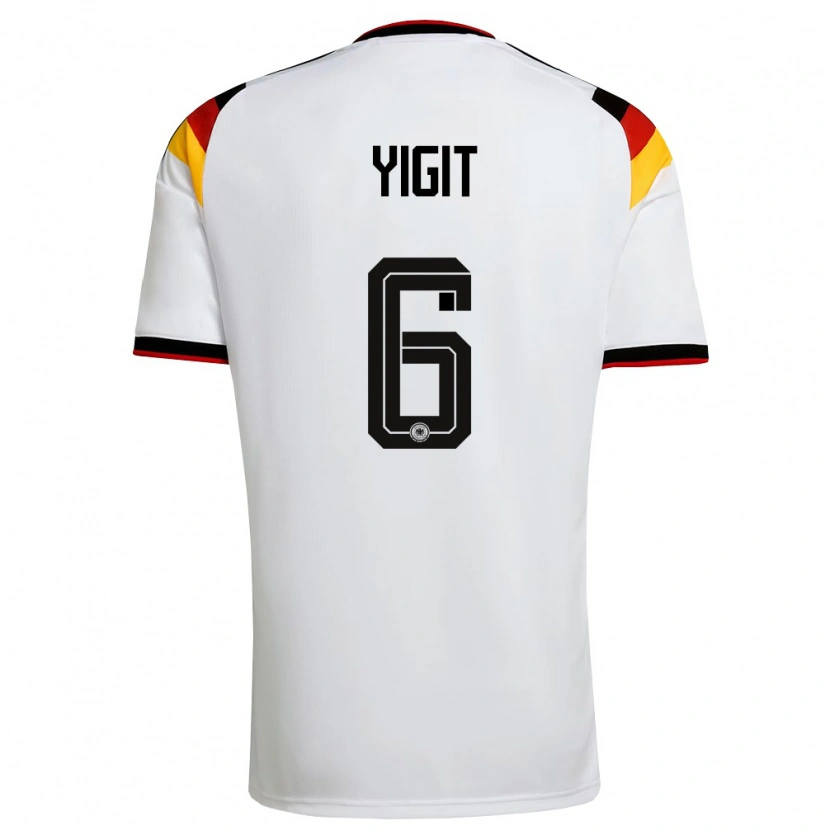 Danxen Niño Camiseta Alemania Ertugrul Yigit #6 Blanco Negro Rojo 1ª Equipación 26-28 La Camisa México