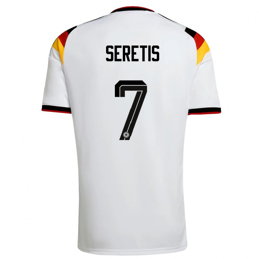 Danxen Niño Camiseta Alemania Isaiah Seretis #7 Blanco Negro Rojo 1ª Equipación 26-28 La Camisa México