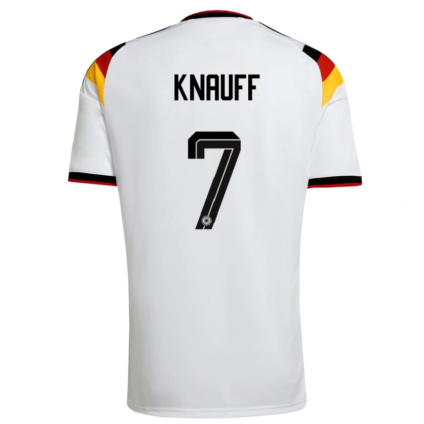 Danxen Niño Camiseta Alemania Ansgar Knauff #7 Blanco Negro Rojo 1ª Equipación 26-28 La Camisa México