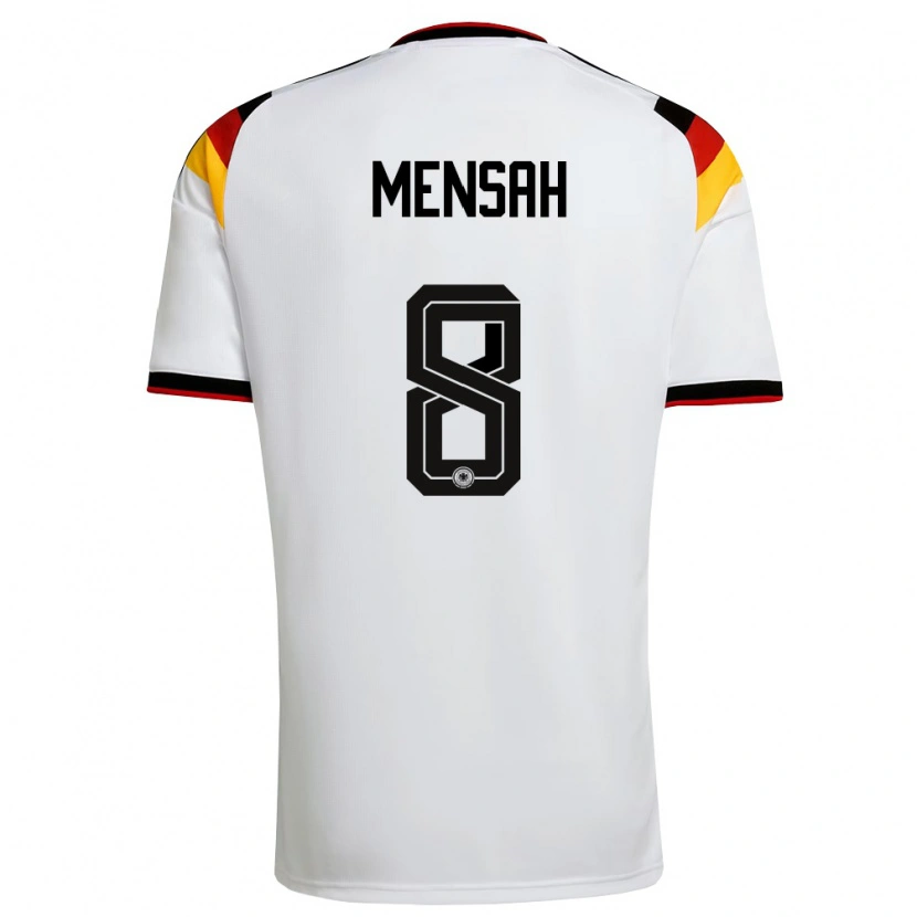 Danxen Niño Camiseta Alemania Naba Mensah #8 Blanco Negro Rojo 1ª Equipación 26-28 La Camisa México