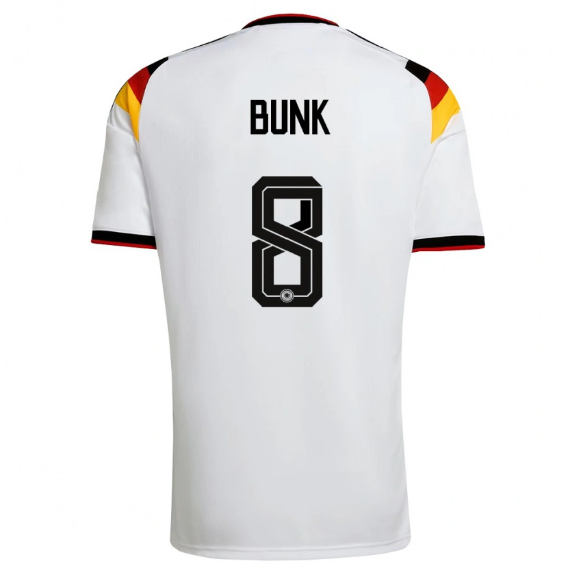 Danxen Niño Camiseta Alemania Daniel Bunk #8 Blanco Negro Rojo 1ª Equipación 26-28 La Camisa México