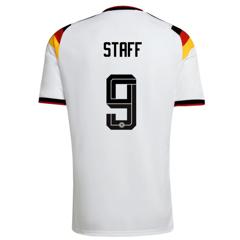 Danxen Niño Camiseta Alemania Alexander Staff #9 Blanco Negro Rojo 1ª Equipación 26-28 La Camisa México