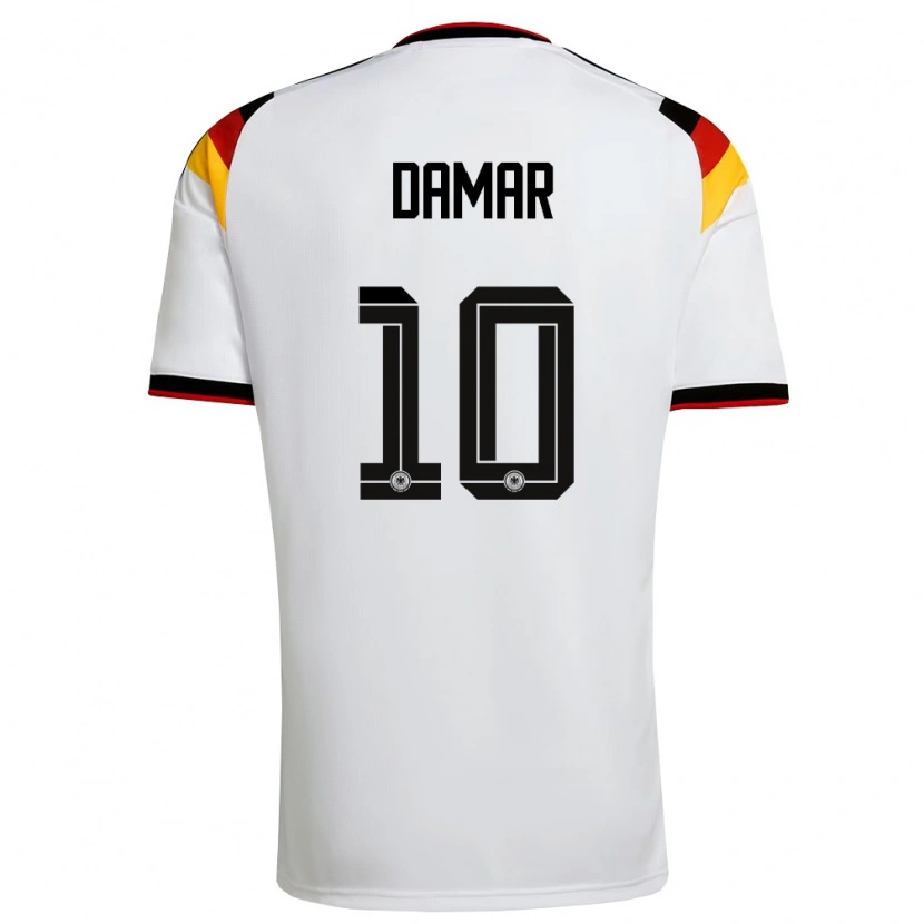 Danxen Niño Camiseta Alemania Muhammed Damar #10 Blanco Negro Rojo 1ª Equipación 26-28 La Camisa México