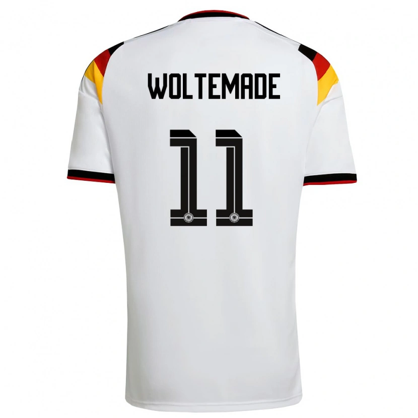 Danxen Niño Camiseta Alemania Nick Woltemade #11 Blanco Negro Rojo 1ª Equipación 26-28 La Camisa México