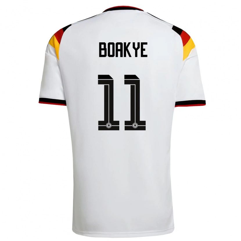 Danxen Niño Camiseta Alemania Benjamin Boakye #11 Blanco Negro Rojo 1ª Equipación 26-28 La Camisa México