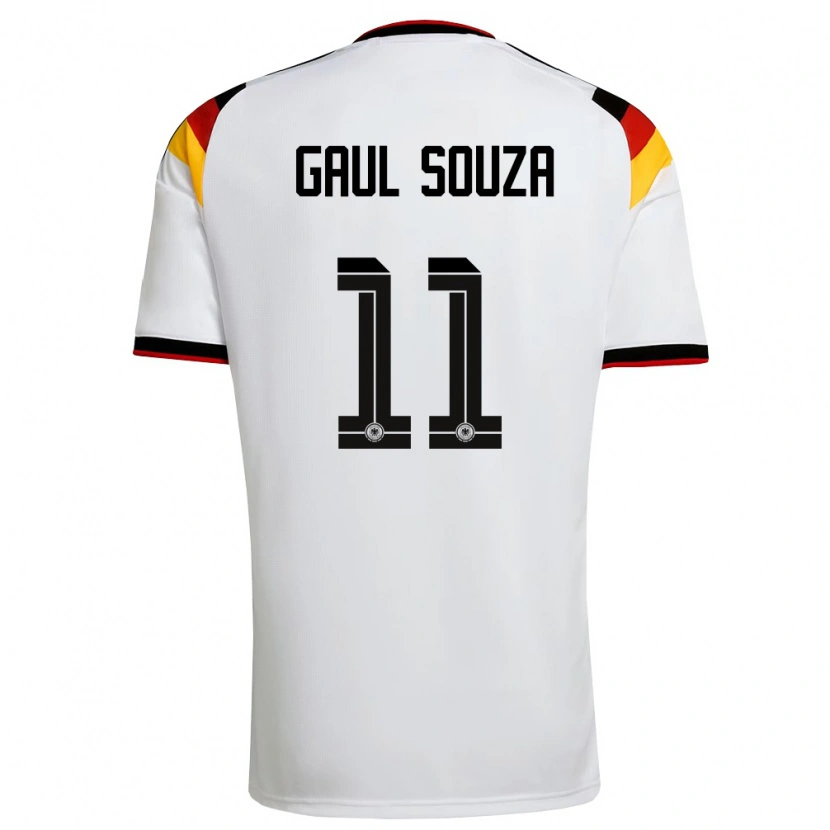 Danxen Niño Camiseta Alemania Alessandro Gaul Souza #11 Blanco Negro Rojo 1ª Equipación 26-28 La Camisa México