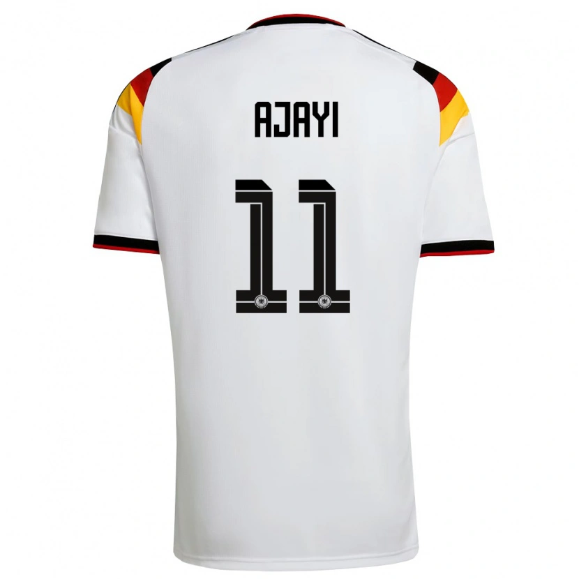 Danxen Niño Camiseta Alemania Noah Ajayi #11 Blanco Negro Rojo 1ª Equipación 26-28 La Camisa México