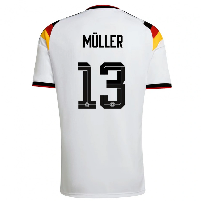 Danxen Niño Camiseta Alemania Thomas Muller #13 Blanco Negro Rojo 1ª Equipación 26-28 La Camisa México