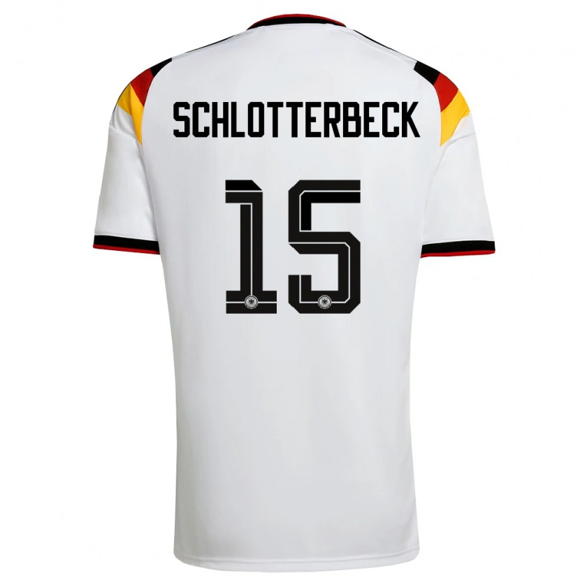 Danxen Niño Camiseta Alemania Nico Schlotterbeck #15 Blanco Negro Rojo 1ª Equipación 26-28 La Camisa México