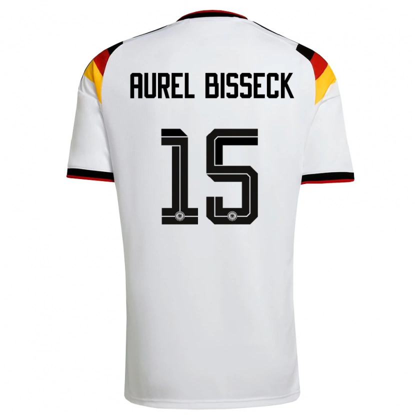 Danxen Niño Camiseta Alemania Yann Aurel Bisseck #15 Blanco Negro Rojo 1ª Equipación 26-28 La Camisa México