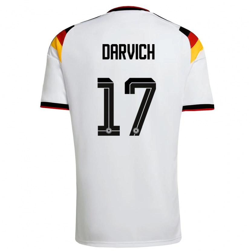 Danxen Niño Camiseta Alemania Noah Darvich #17 Blanco Negro Rojo 1ª Equipación 26-28 La Camisa México