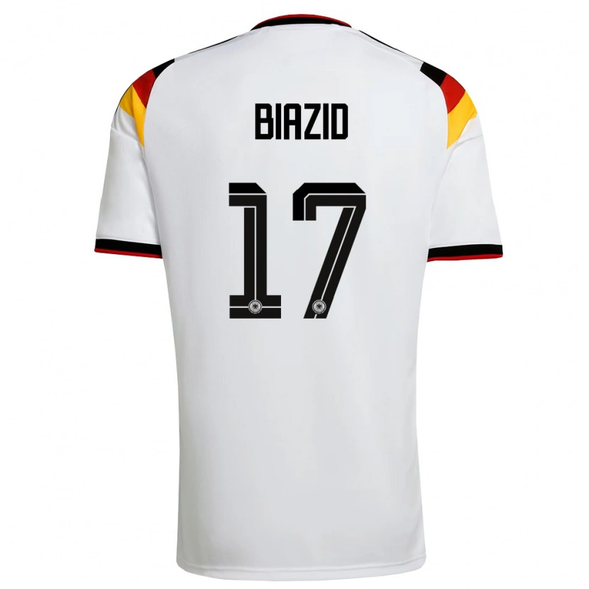 Danxen Niño Camiseta Alemania Zain Biazid #17 Blanco Negro Rojo 1ª Equipación 26-28 La Camisa México