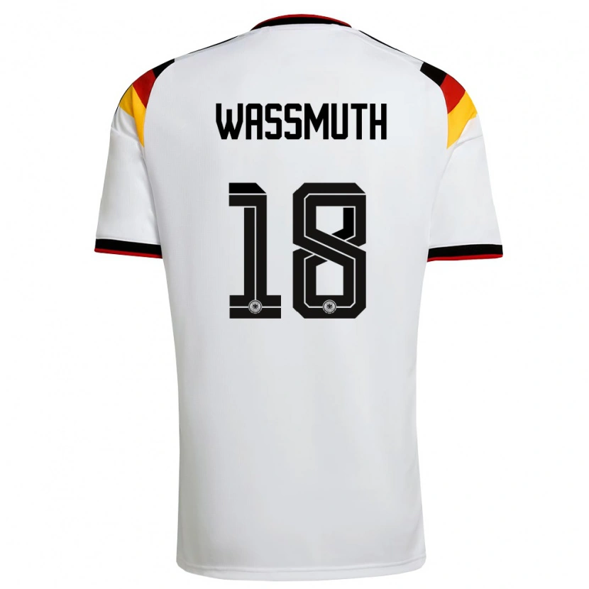 Danxen Niño Camiseta Alemania Tabea Wabmuth #18 Blanco Negro Rojo 1ª Equipación 26-28 La Camisa México