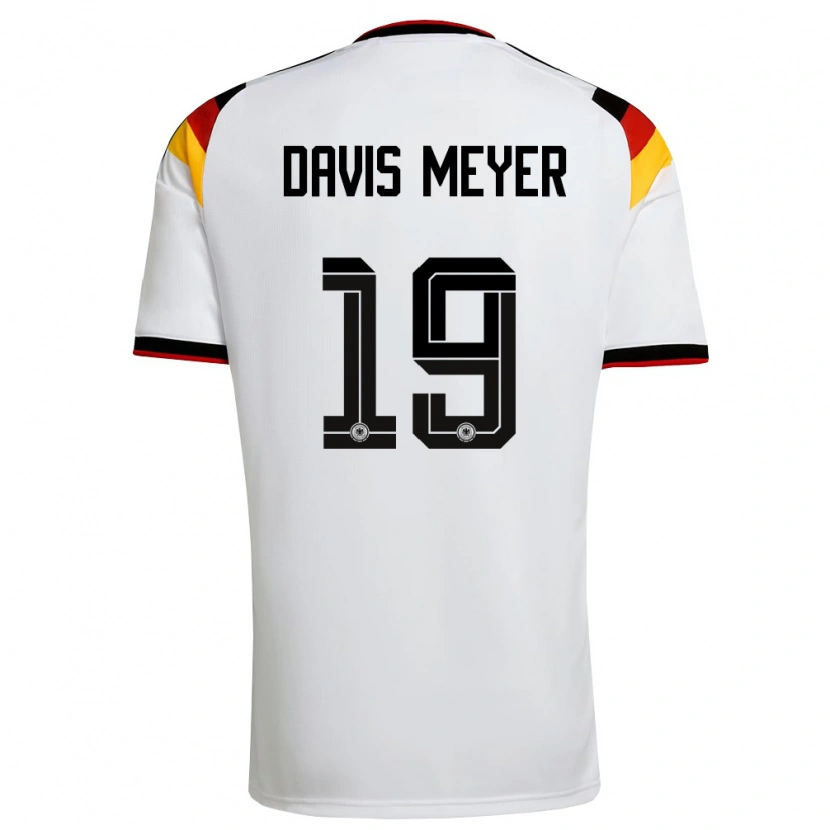 Danxen Niño Camiseta Alemania John Davis Meyer #19 Blanco Negro Rojo 1ª Equipación 26-28 La Camisa México