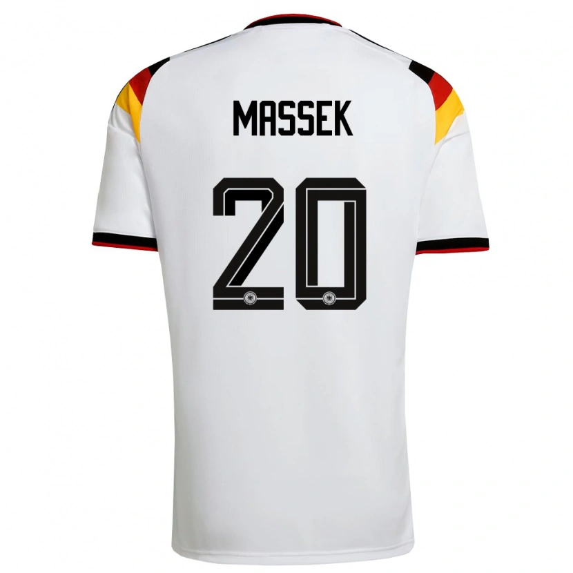 Danxen Niño Camiseta Alemania Ivan Massek #20 Blanco Negro Rojo 1ª Equipación 26-28 La Camisa México