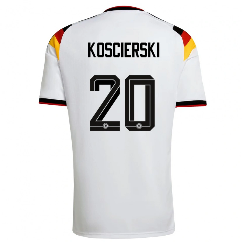 Danxen Niño Camiseta Alemania Filip Koscierski #20 Blanco Negro Rojo 1ª Equipación 26-28 La Camisa México