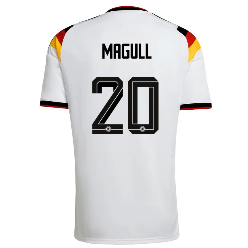 Danxen Niño Camiseta Alemania Lina Magull #20 Blanco Negro Rojo 1ª Equipación 26-28 La Camisa México