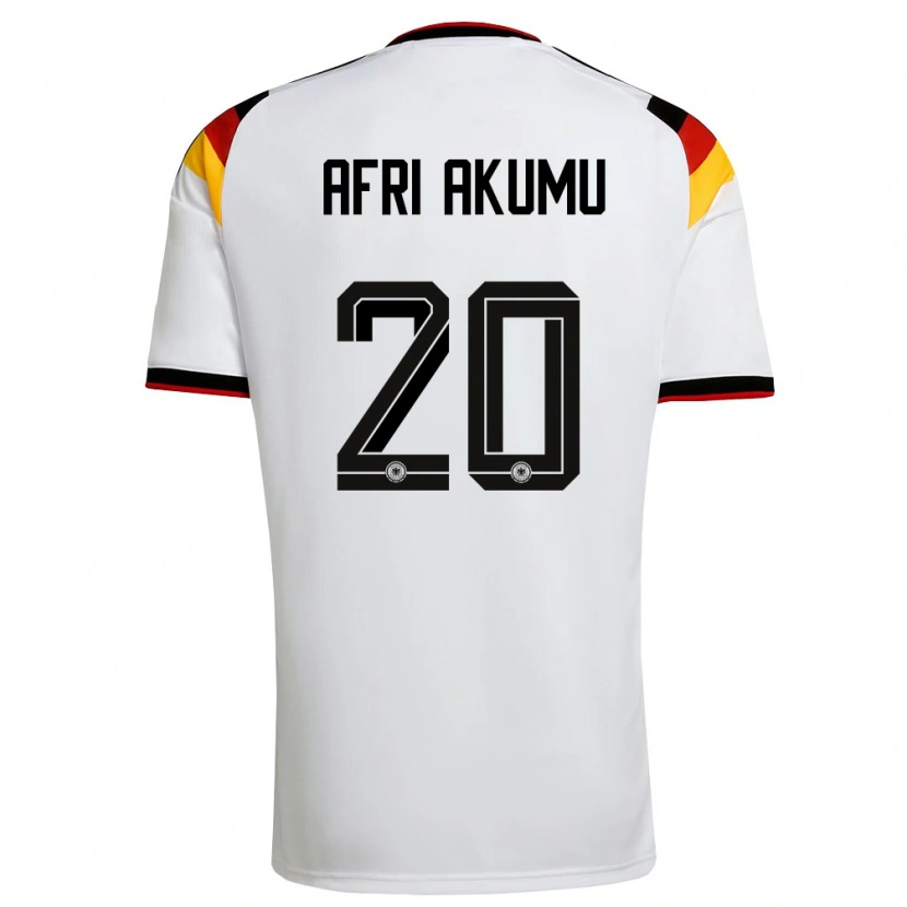Danxen Niño Camiseta Alemania Maik Afri Akumu #20 Blanco Negro Rojo 1ª Equipación 26-28 La Camisa México