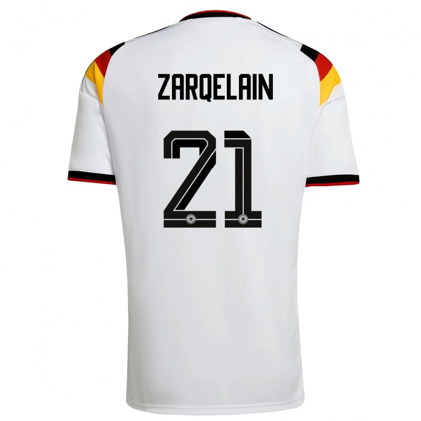 Danxen Niño Camiseta Alemania Fadi Zarqelain #21 Blanco Negro Rojo 1ª Equipación 26-28 La Camisa México