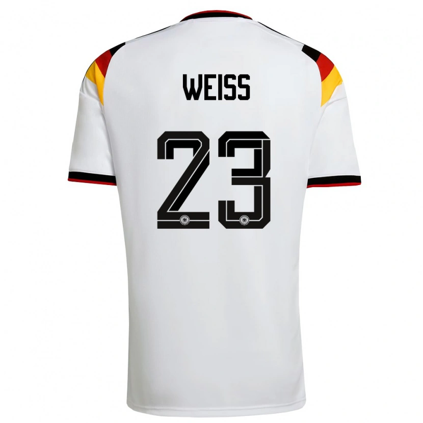 Danxen Niño Camiseta Alemania Max Weiß #23 Blanco Negro Rojo 1ª Equipación 26-28 La Camisa México