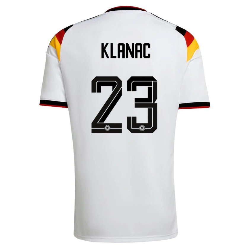 Danxen Niño Camiseta Alemania Leon Klanac #23 Blanco Negro Rojo 1ª Equipación 26-28 La Camisa México